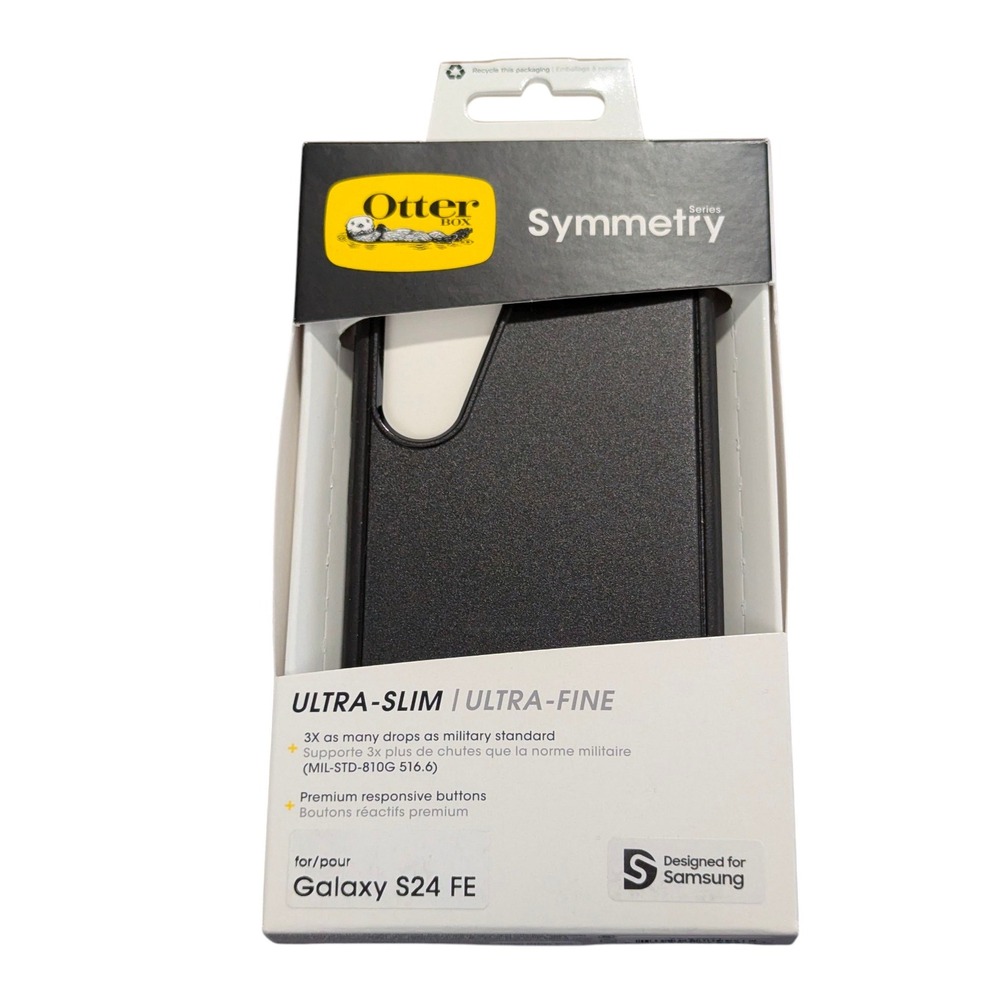 1X2N Phone Case for Samsung Galaxy S24 FE in black, By OtterBox Symmetry model